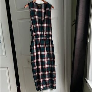 Plaid Maxi Dress - Green and Red